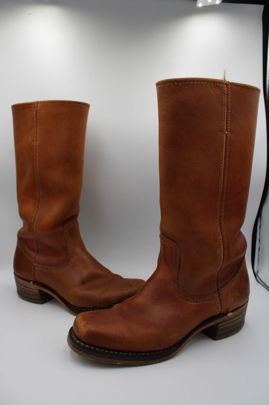 Size 8.5 - Vintage Frye Campus 14L Women’s Square Toe Marbled Leather Tall Boots